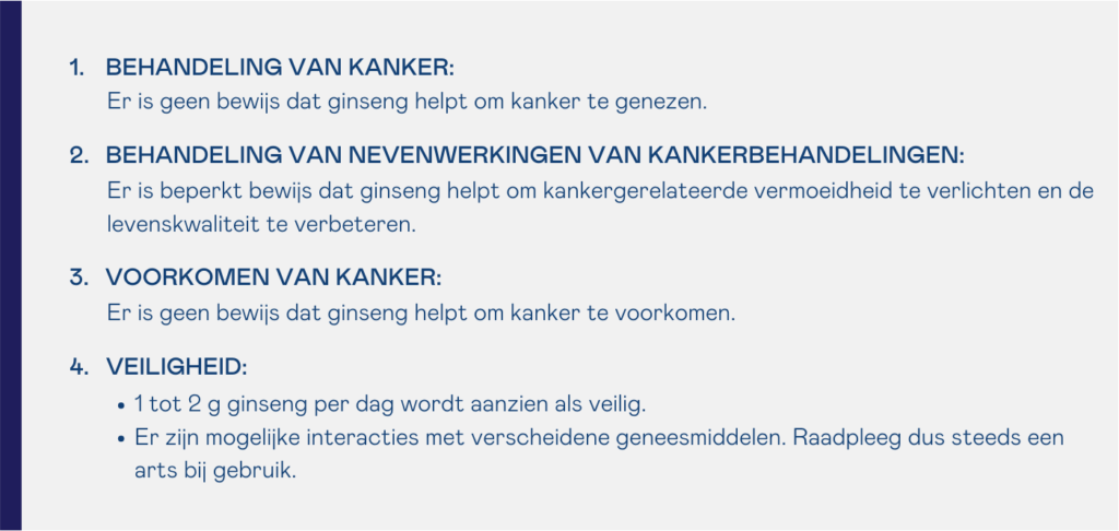 Ginseng - Stichting tegen Kanker